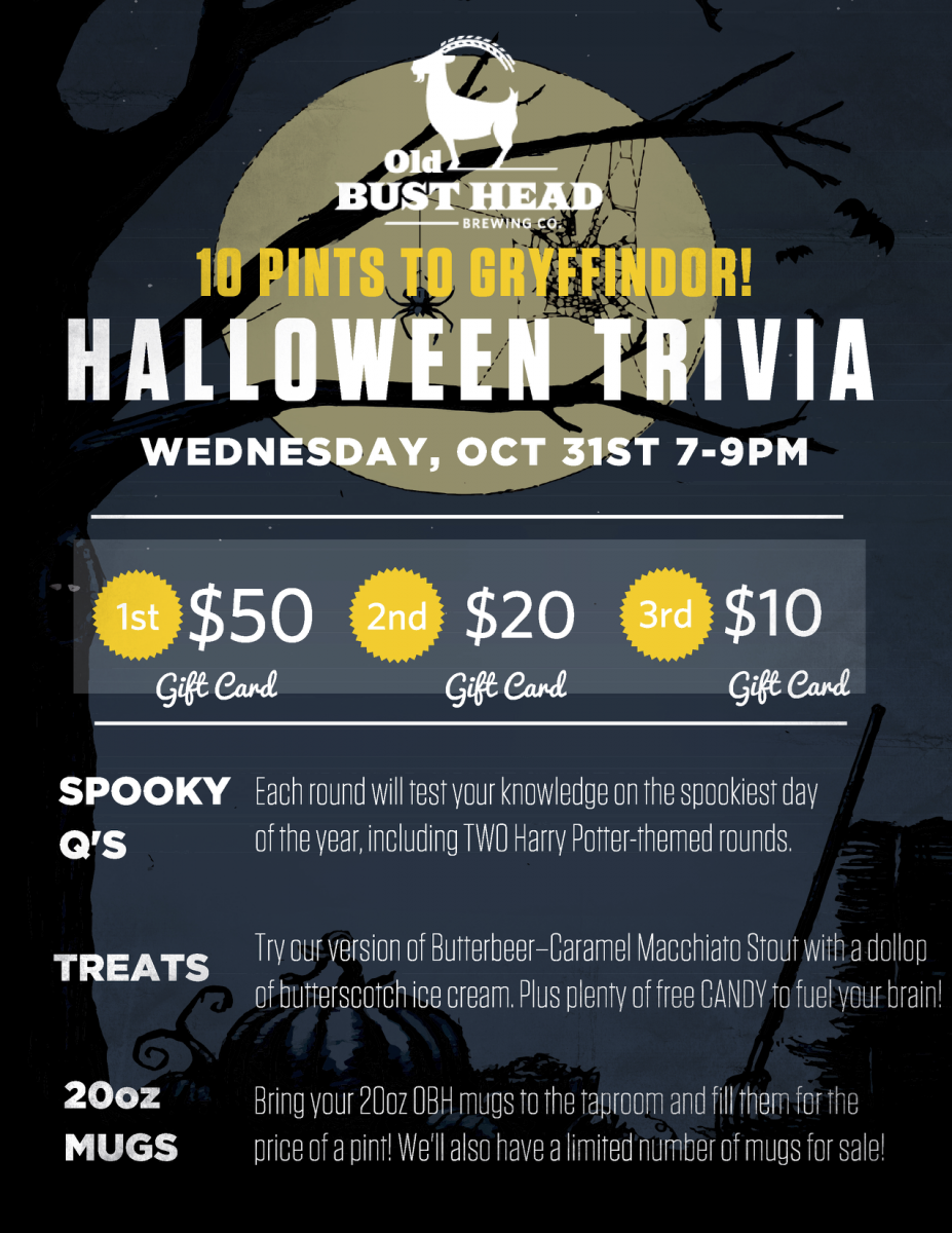 Halloween Trivia Night Old Bust Head